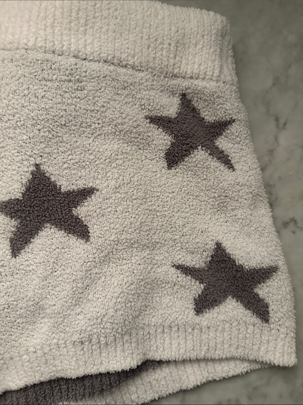 Honeydew Cozy Star-Print Women's Lounge Shorts - White/Cream with Gray Stars